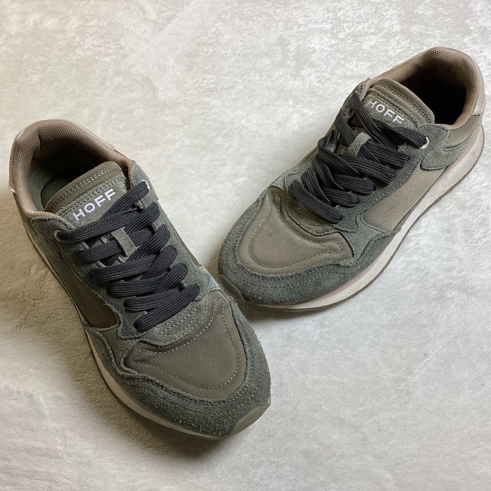 HOFF City Los Angeles Sneakers Women's 8 Olive Green Khaki Suede Low Top Sneaker